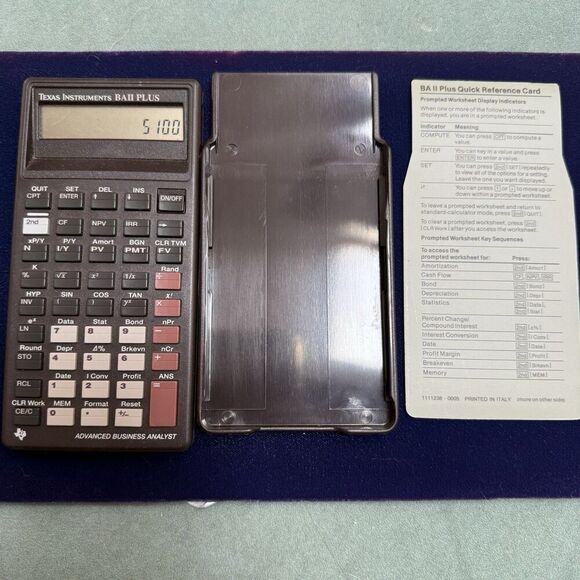 Texas Instruments BA II Plus Advanced Business Analyst Calculator Reference Work - Picture 1 of 4